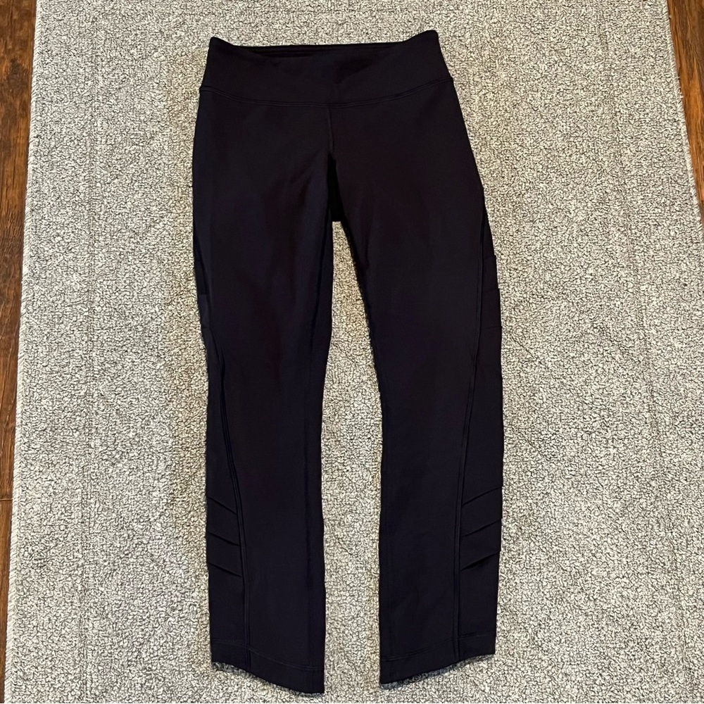 Lululemon Leggings Womens 2 Blue Cropped Capri Yoga Pants Activewear Stretch